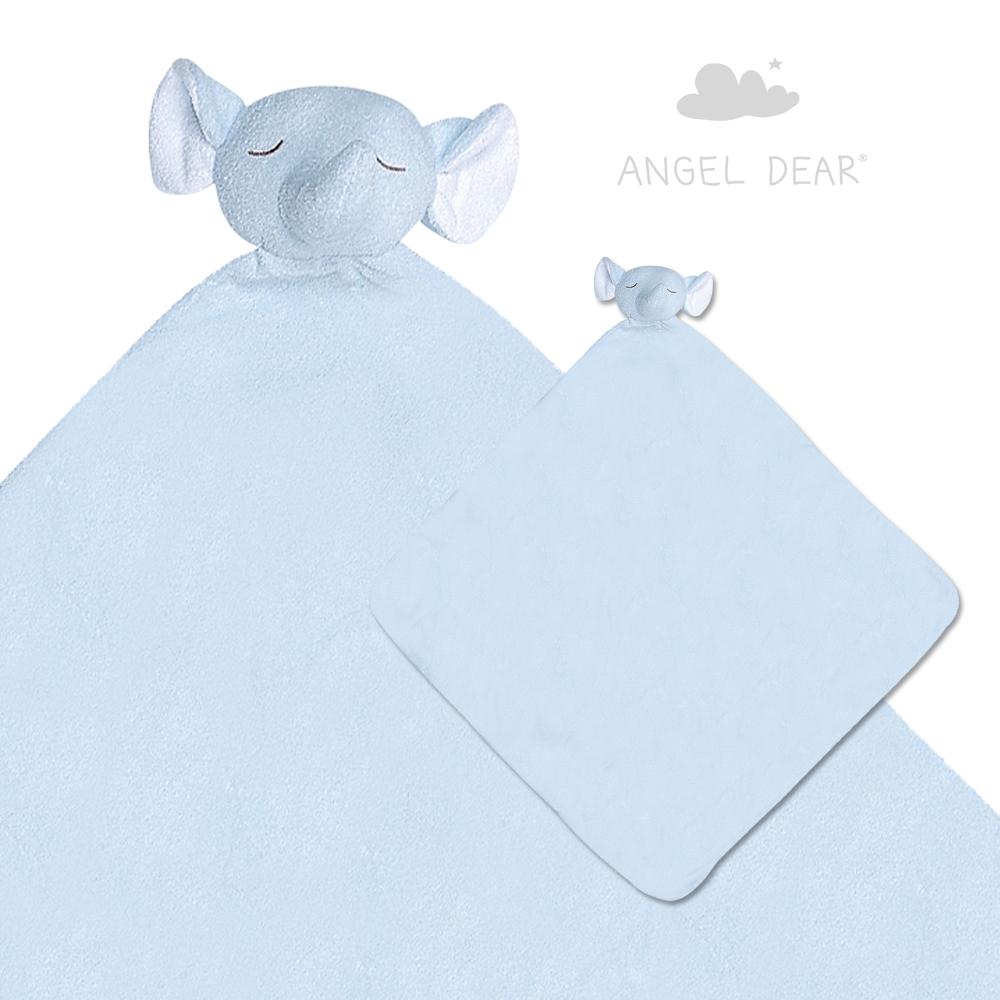 美國 Angel Dear 大頭動物嬰兒毛毯 (藍色小象)