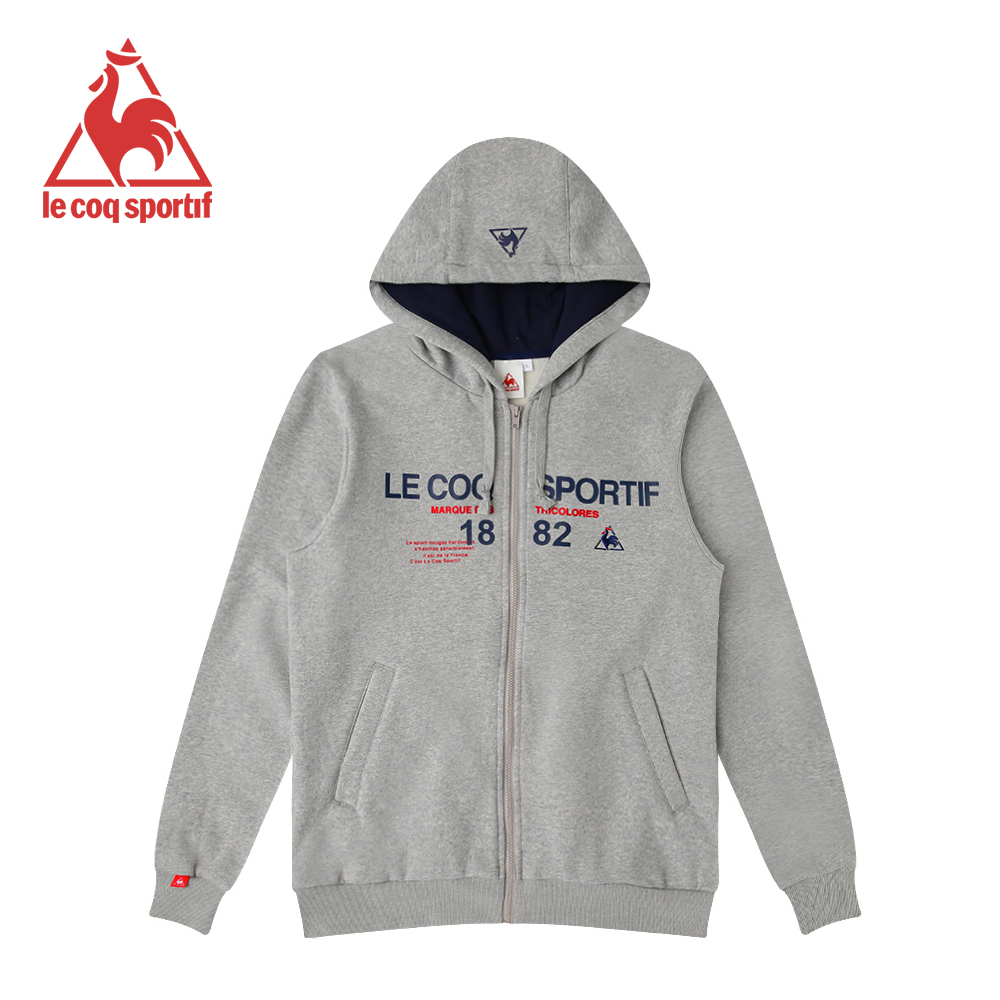 le coq sportif 法國公雞牌刷毛連帽外套 男女-灰