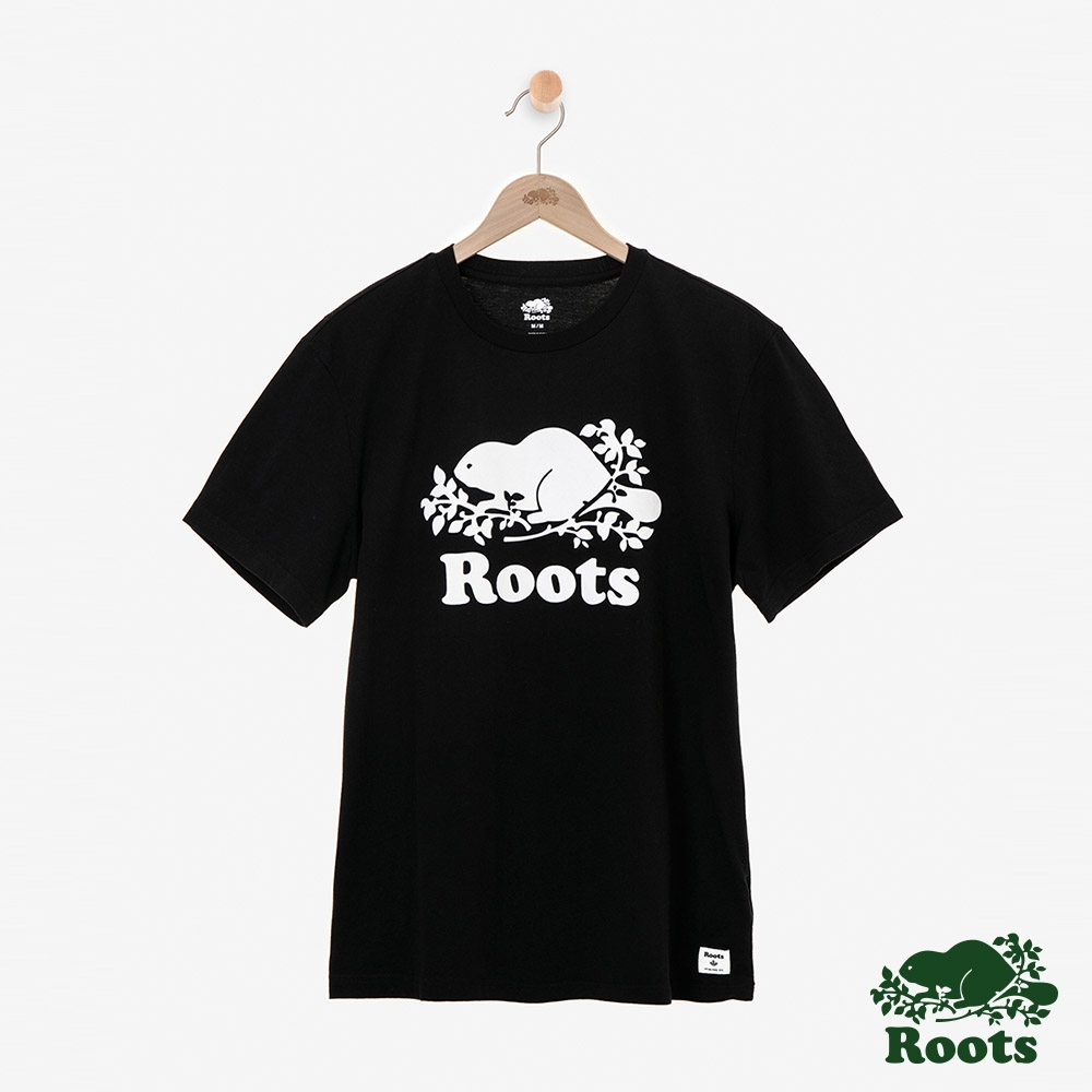 男裝Roots-經典庫柏海狸短袖T恤-黑色