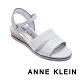 ANNE KLEIN-NADINA 簡約輕鬆 寬帶後繫交叉帶草編楔型涼鞋-白色 product thumbnail 1