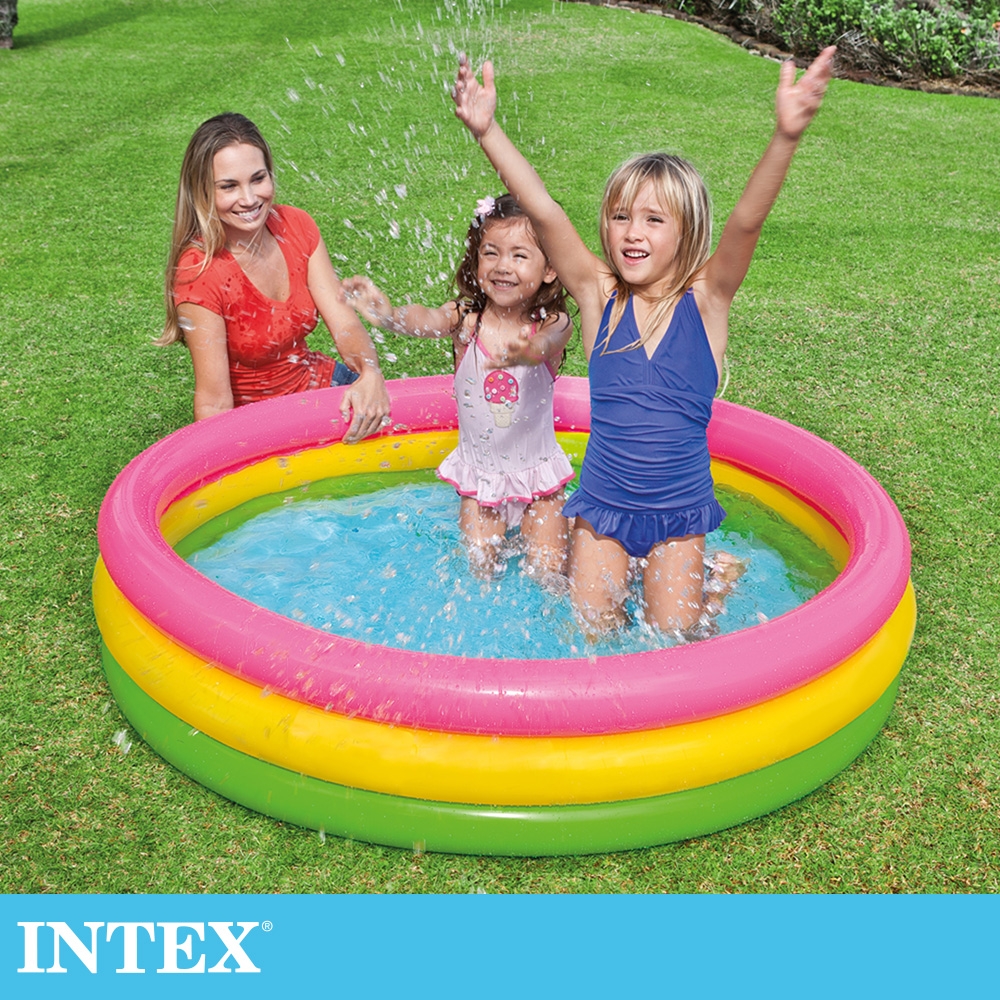 【INTEX】圓型三環游泳池147x33cm(275L)適用2歲+ (57422NP)