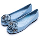 DIANA綻放花朵水鑽真皮平底鞋-時尚指標-藍 product thumbnail 1
