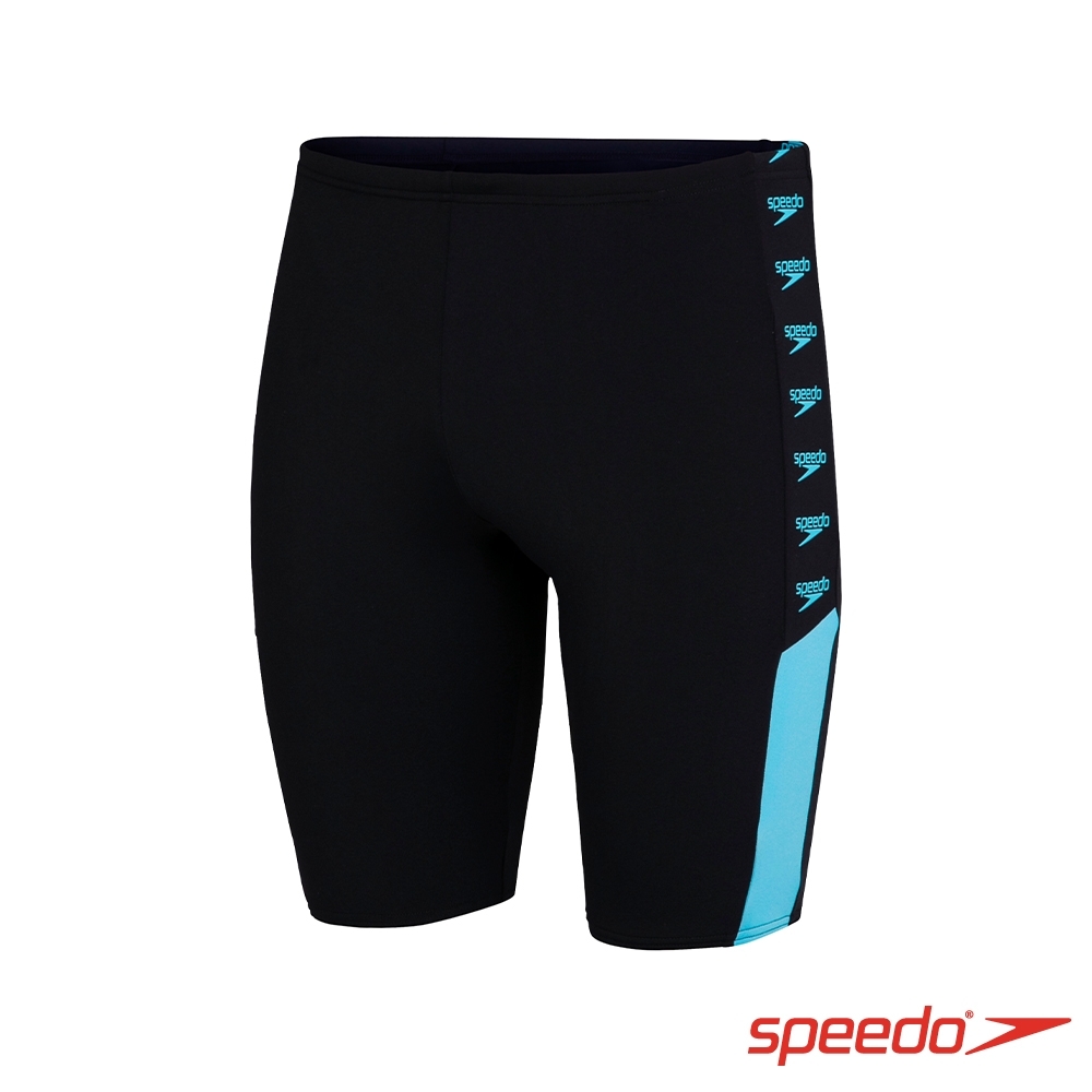 SPEEDO 男 運動及膝泳褲 Boom Logo Splice 黑/藍 product image 1