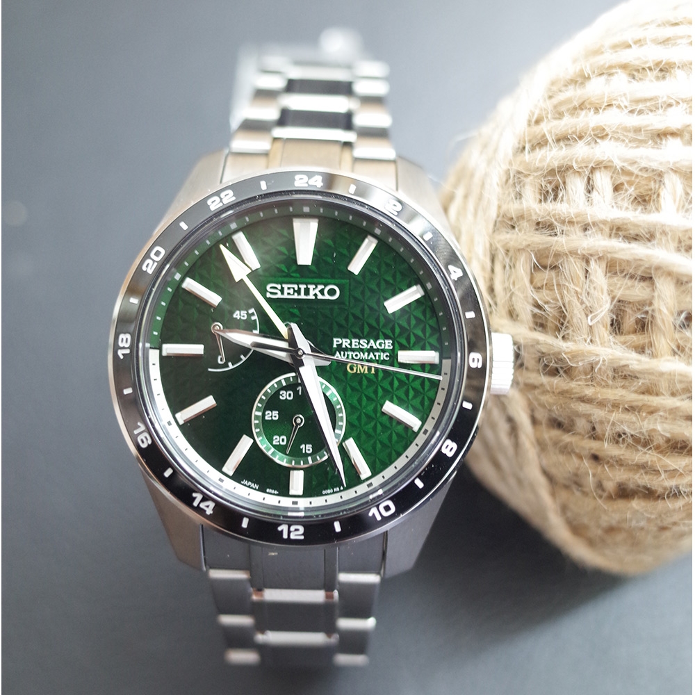 SEIKO 精工Presage Susutake 墨色GMT機械錶-SPB219J1(6R64-00C0G) | Presage |  Yahoo奇摩購物中心