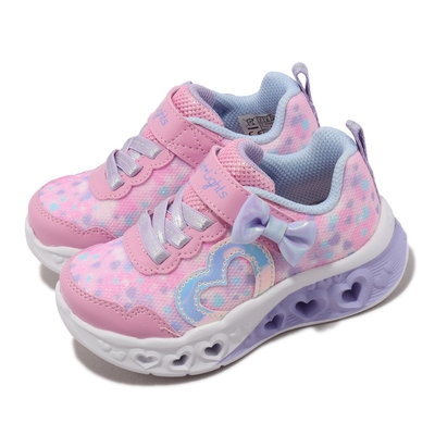 Skechers 童鞋 S Light 小童 幼童 粉紅 紫 魔鬼氈 閃燈 燈鞋 亮粉鞋面 運動鞋 302691NPKLV