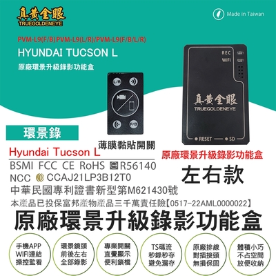 【真黃金眼】PVM-L9 HYUNDI系列(2022年款Tucson L)原廠環景系統鏡頭 左右升級錄影功能盒 環景錄