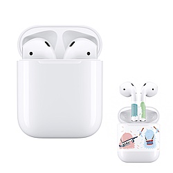 (保護貼組合) Apple AirPods 藍芽耳機 (有線充電盒)