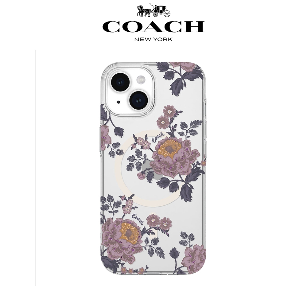 【COACH】iPhone 15系列 MagSafe 手機殼 牡丹