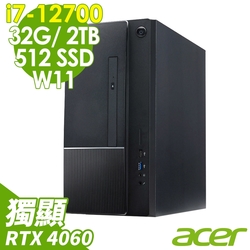 Acer 宏碁 Aspire TC-1750 (i7-12700/32G/2TB+512G SSD/RTX4060-8G/W11)