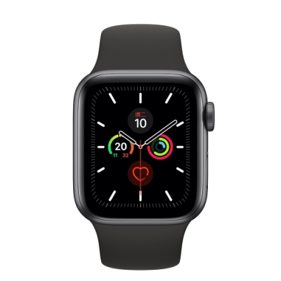 Apple Watch Series 5(GPS) 40mm太空灰鋁金屬錶殼+黑色運動錶帶