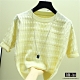 JILLI-KO 波浪條紋造型冰絲針織衫- 黃/藍/白 product thumbnail 1