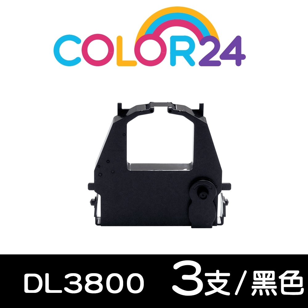 Color24 for Fujitsu 3入組 DL3800 黑色相容色帶 /適用Fujitsu DL-3850+/DL-3750+/DL-3800 Pro/DL-3700 Pro/DL-9600