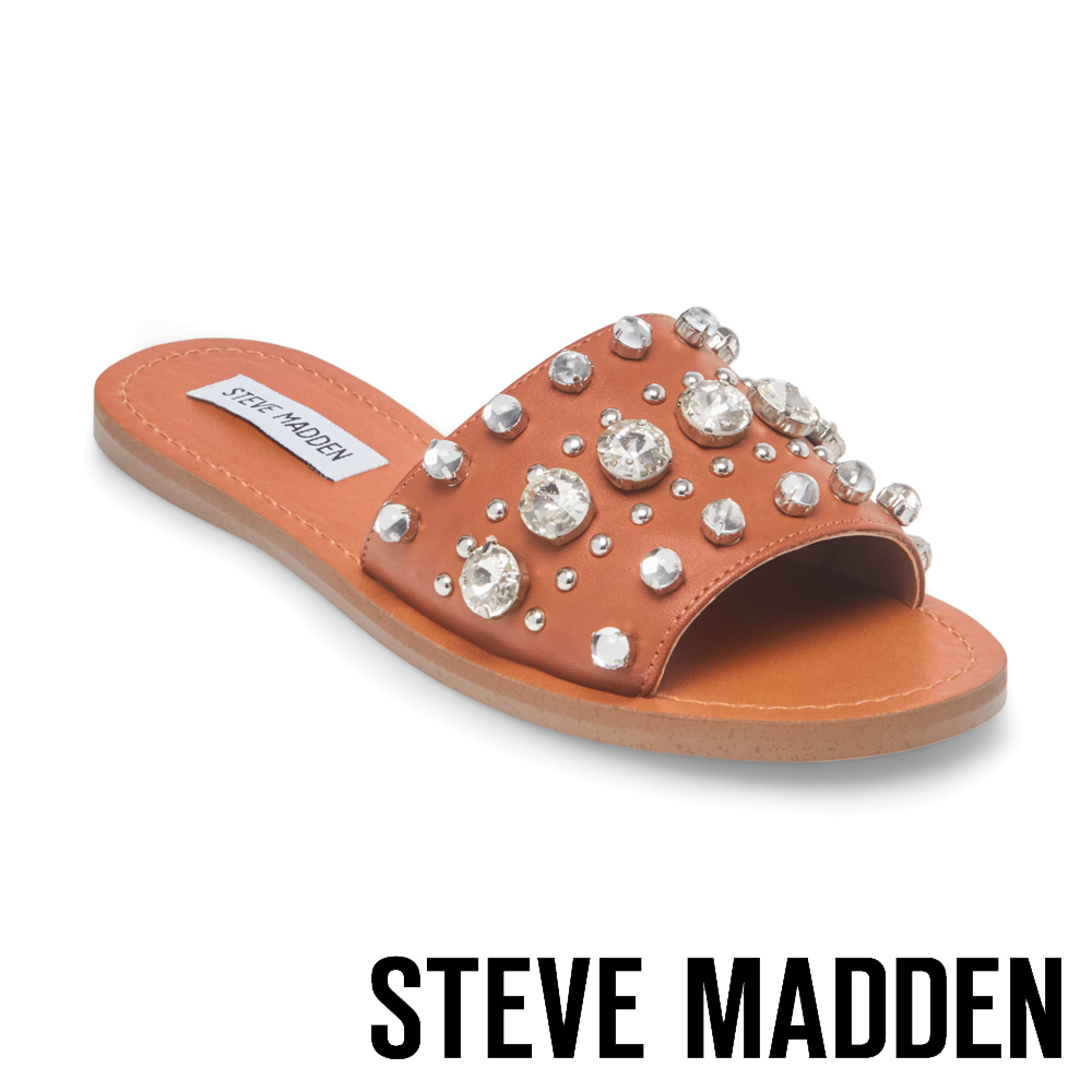 STEVE MADDEN-REGENT-鑲嵌鑽飾一字拖-棕色