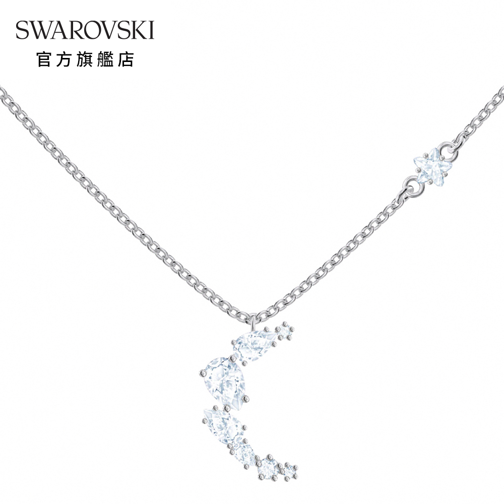 SWAROVSKI 施華洛世奇 Moonsun 白金色日月閃耀旋月項鏈