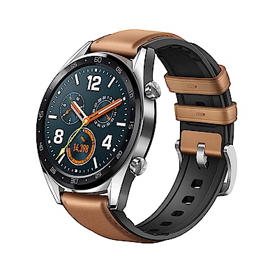 HUAWEI Watch GT 運動智慧手錶 (馬鞍棕皮膠錶帶)