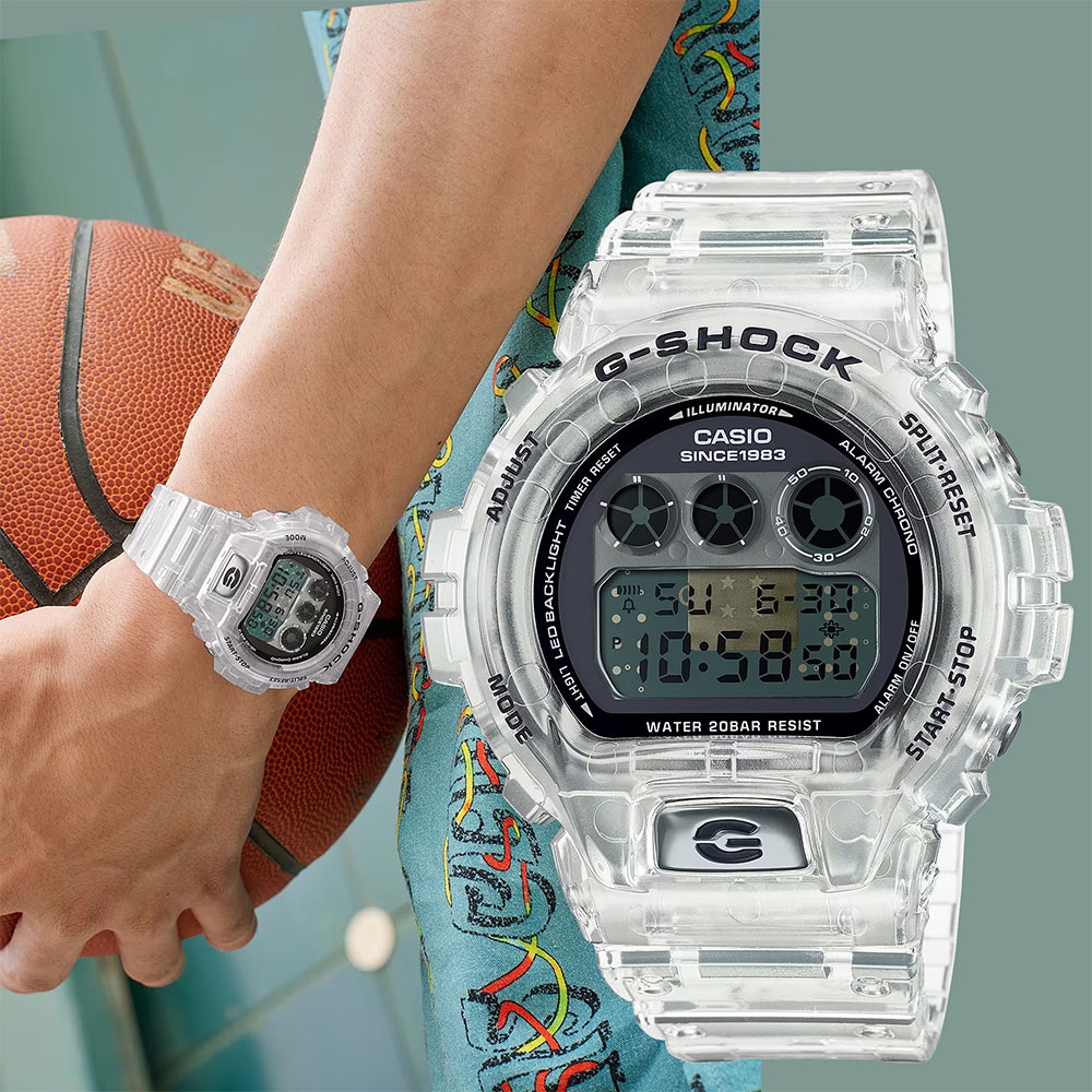 CASIO 卡西歐 G-SHOCK 40周年透明限量版透視機芯手錶 送禮推薦 DW-6940RX-7