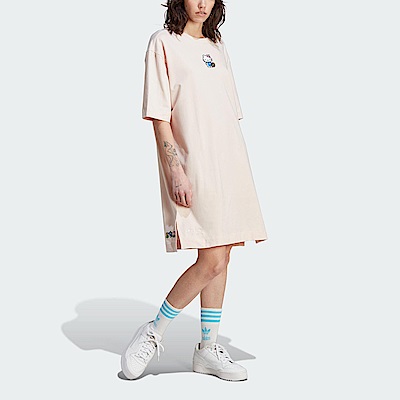 Adidas HK Dress II0764 女 連身洋裝 國際版 休閒 HELLO KITTY 聯名款 棉質 杏