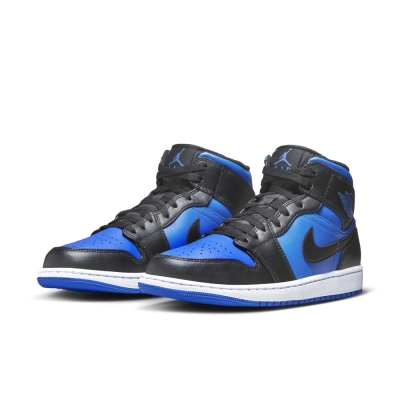 NIKE 休閒鞋 男鞋 運動鞋 AJ 喬丹 AIR JORDAN 1 MID 黑藍 DQ8426-042