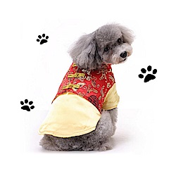 摩達客寵物系列♥中小型犬紅金色喜氣唐裝(變身系列狗衣服)