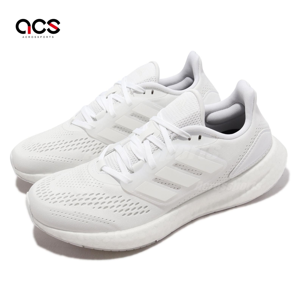 adidas 慢跑鞋 PureBoost 22 W 女鞋 白 全白 緩震 路跑 運動鞋 愛迪達 GZ5181