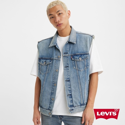 Levis 男款 TYPE 3經典牛仔背心 / 淺藍刷舊水洗