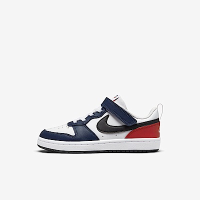 Nike Court Borough Low 2 BPV [DO7447-101] 中童 休閒鞋 魔鬼氈 皮革 藍白紅