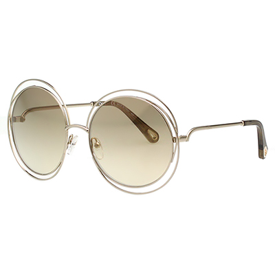 CHLOE金屬大框 水銀面 太陽眼鏡 淡金色 CE114SD(小面版並可裝眼鏡鏈)