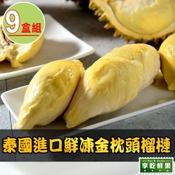 【享吃鮮果】泰國進口鮮凍金枕頭榴槤9盒(350g±10%/盒)