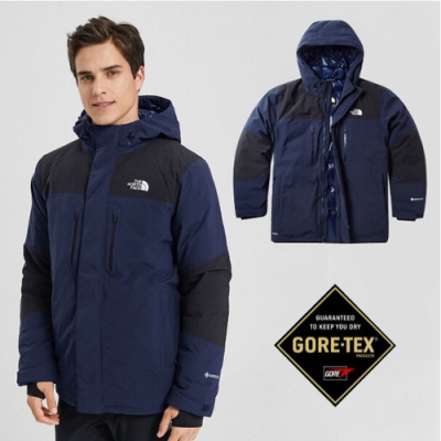 the north face 男款 gore-tex 防水透氣耐磨可調節連帽外套_藍