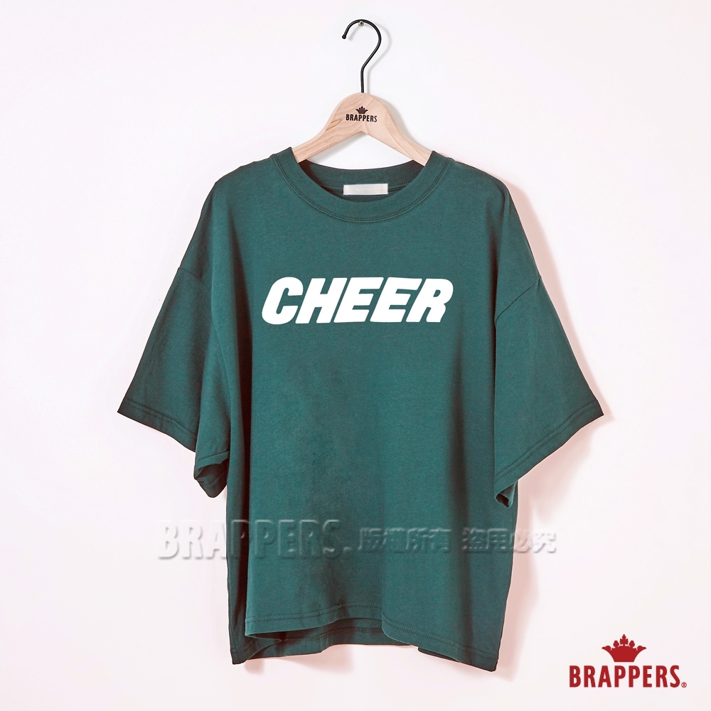 BRAPPERS 女款 CHEER印花寬T-綠