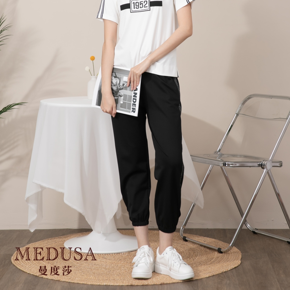 現貨【MEDUSA 曼度莎】【I'care】水鑽裝飾運動休閒褲（M-L）｜女運動褲 女長褲