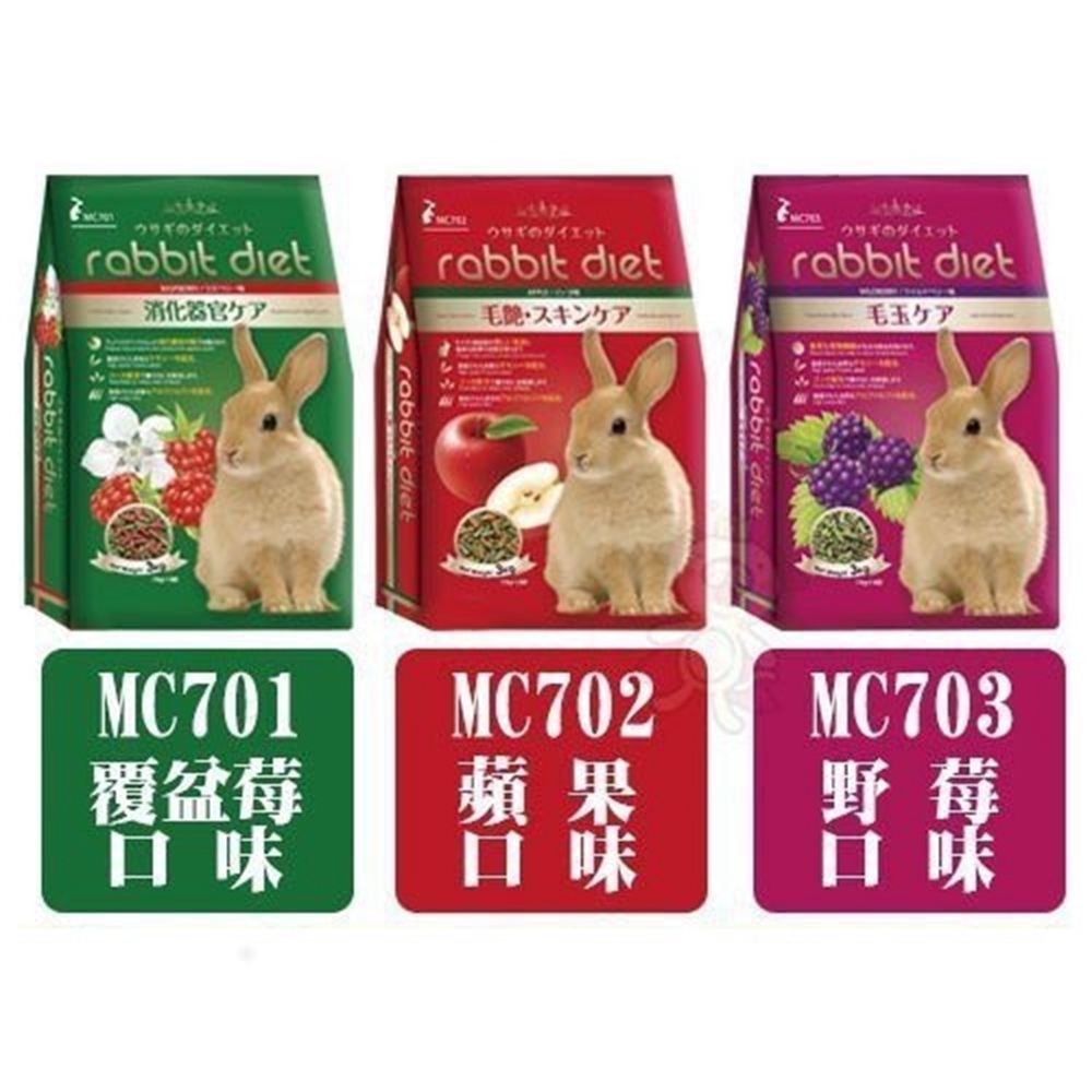 robbit diet愛兔高纖美味餐 3kg(1kgx3袋) 四包組