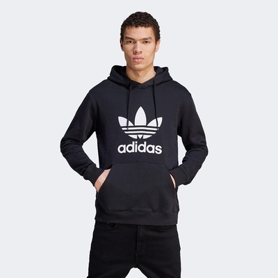 adidas 上衣 男款 長袖上衣 帽T 運動 三葉草 TREFOIL HOODY 黑 IM4489