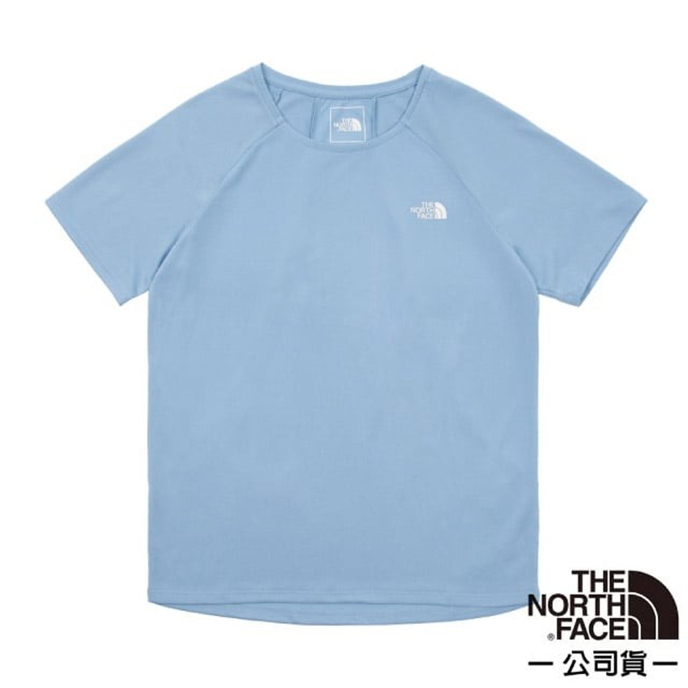 【The North Face】女 吸濕排汗舒適短袖T恤.上衣_8825-QEO 藍色