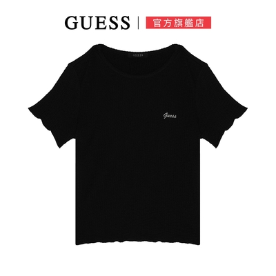 【GUESS】氣質造型荷葉邊短T-三色可選