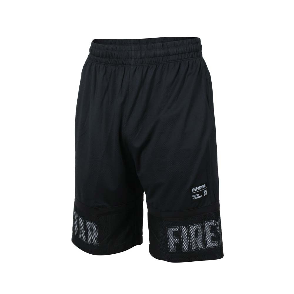 FIRESTAR 男彈性訓練籃球短褲-五分褲 慢跑 路跑 運動 B2006-10 黑白