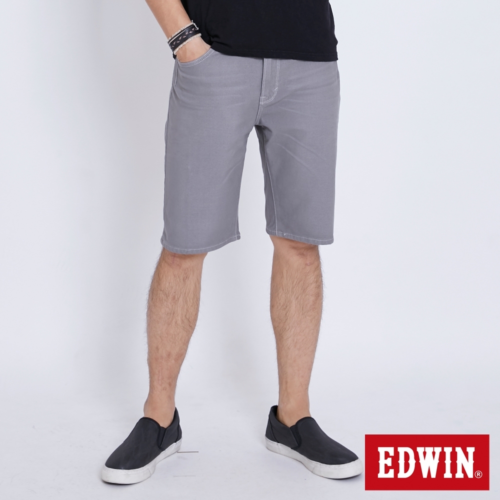 EDWIN JERSEYS 加大碼 迦績涼感短褲-男-淺灰色