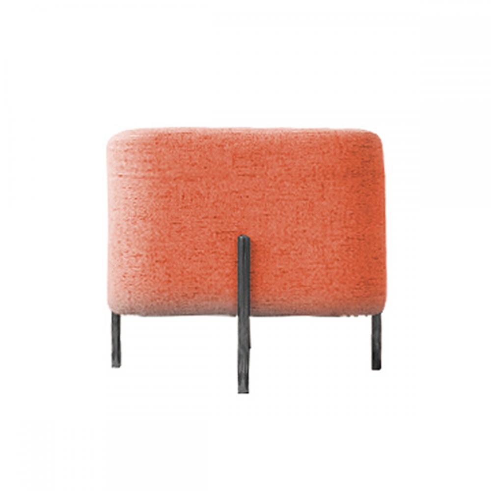 hoi! 時尚棉麻方型椅凳 橘紅色 (H014226041)
