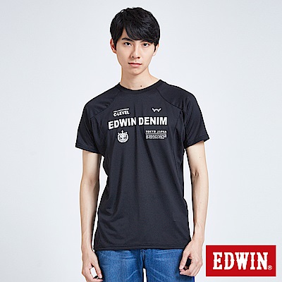 EDWIN 東京系列世足運動風涼感T恤-男-黑色