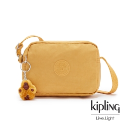 Kipling 鮮豔太陽黃簡約造型拉鍊方包-BETHANY