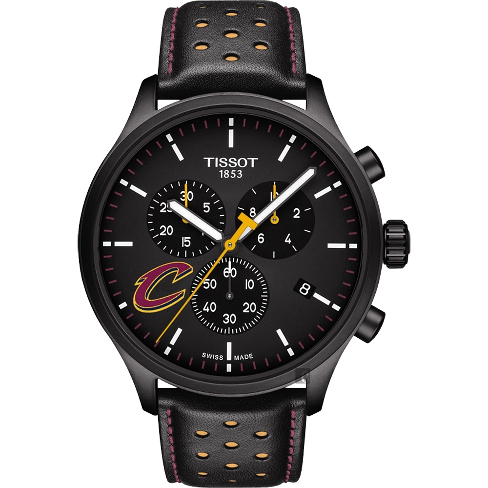 TISSOT 天梭 官方授權 CHRONO XL NBA 騎士隊特別版計時錶-黑/45mm T1166173605101