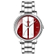 MINI Swiss Watches 石英錶  43mm 紅底白條錶面 不銹鋼錶帶 product thumbnail 1