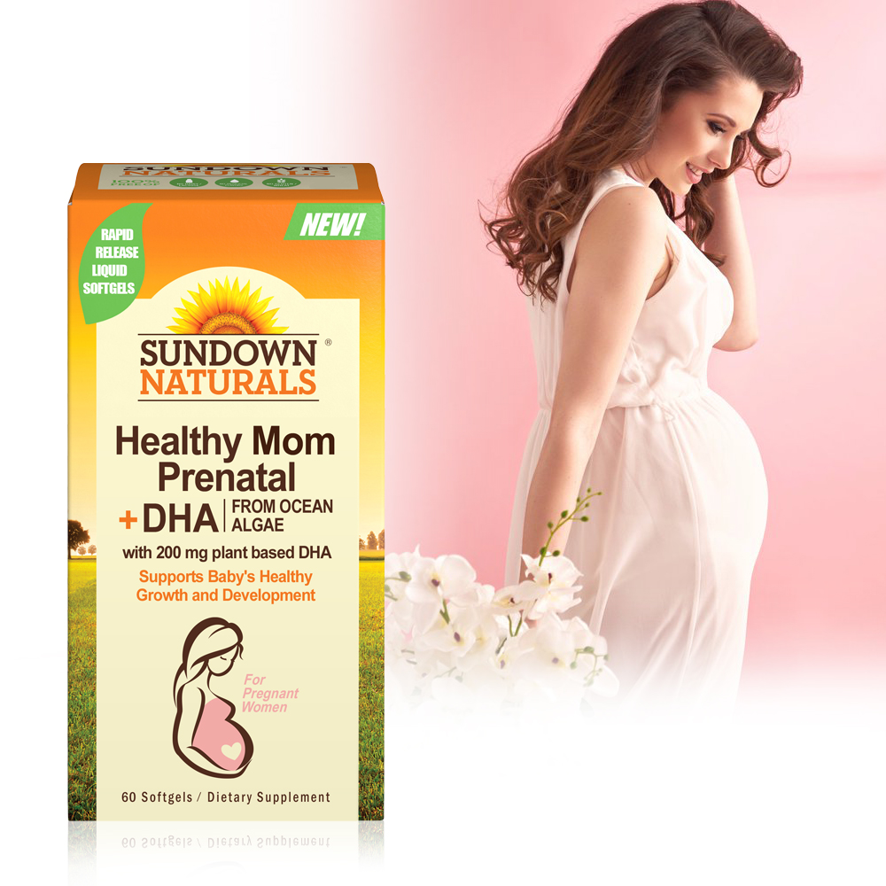 Sundown日落恩賜 孕婦專用加強型維生素+藻油DHA軟膠囊(60粒/瓶)_效期至2022/1/31