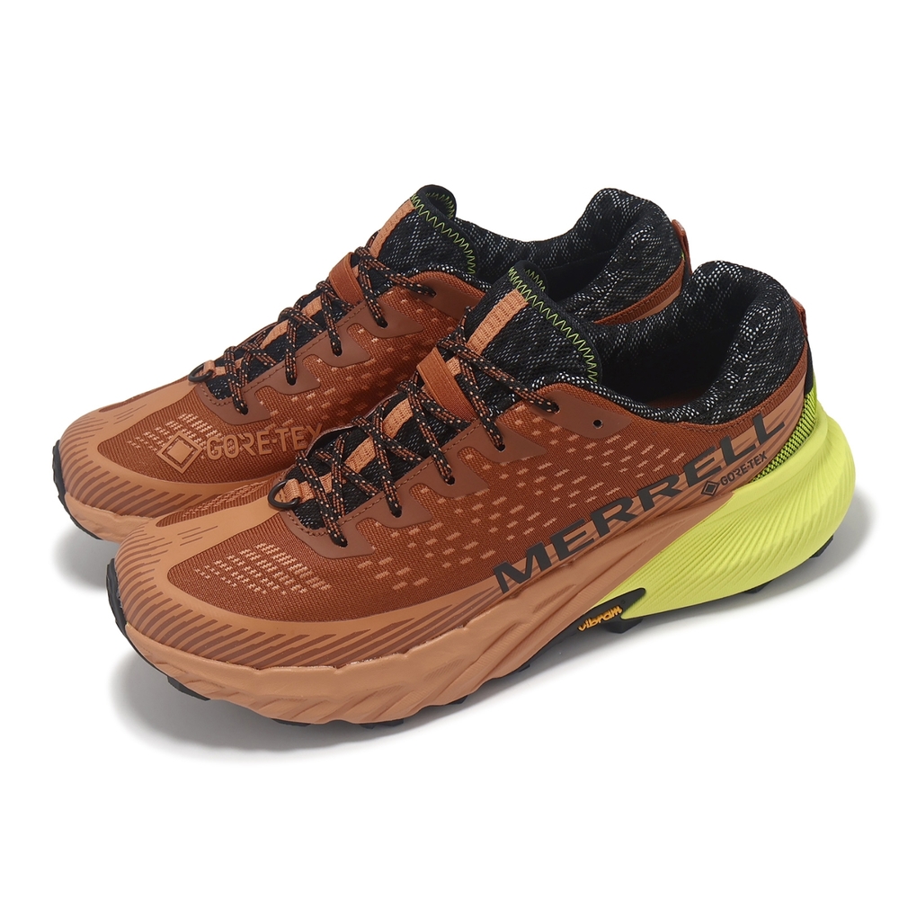 Merrell 越野跑鞋 Agility Peak 5 GTX 男鞋 橘 黃 防水 襪套 抓地 越野 運動鞋 ML068101