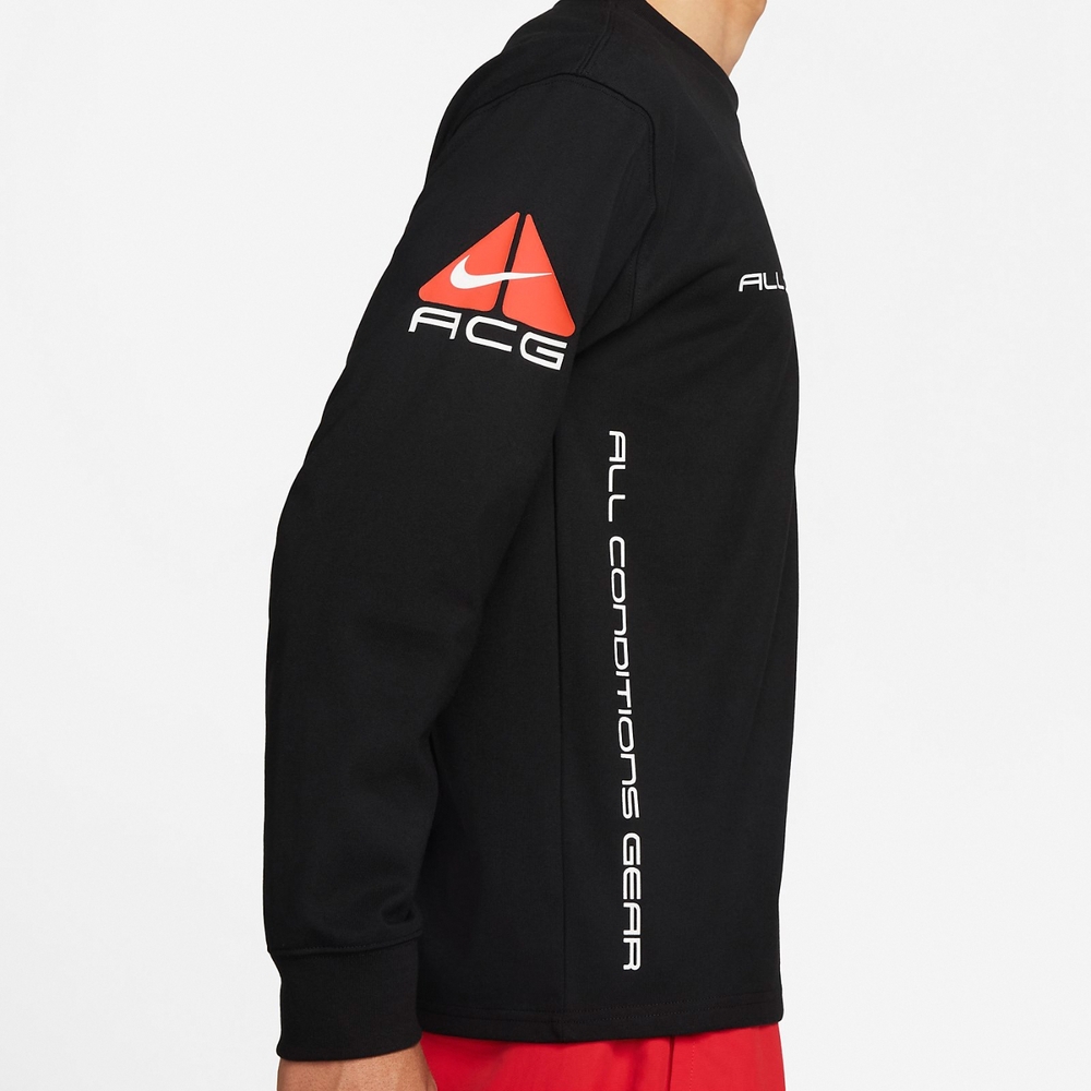 Nike ACG Shirts 男款長袖上衣寬鬆串標大LOGO 黑橘DV9639-010 | Yahoo