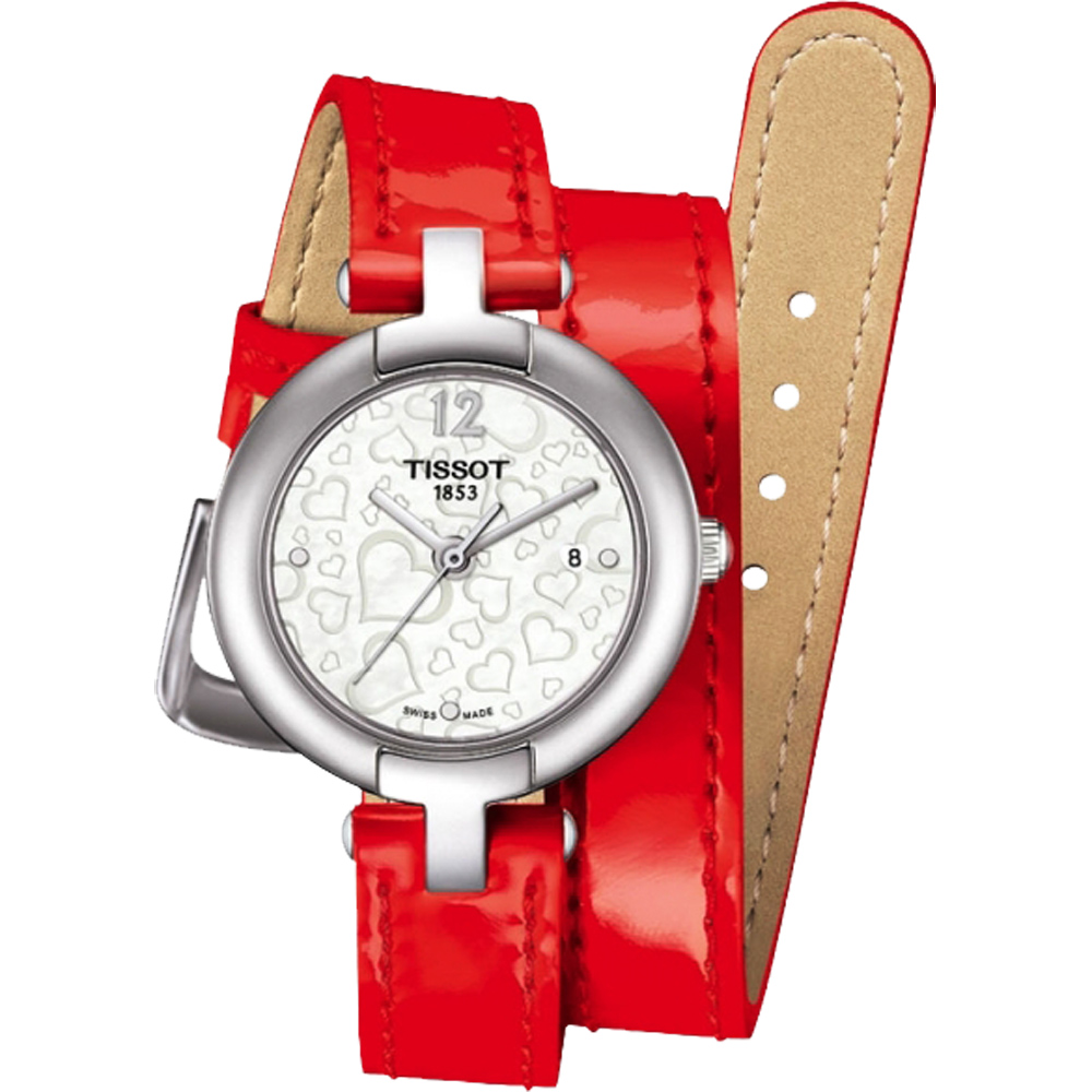 TISSOT天梭 Pinky 優雅氣質 手繞式時尚腕錶(T0842101611700)-紅