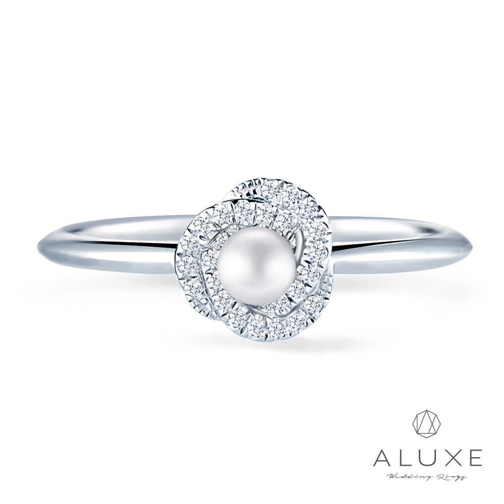 ALUXE 亞立詩 18K金 珍珠鑽石戒指 珍愛蓓蕾 RW0102