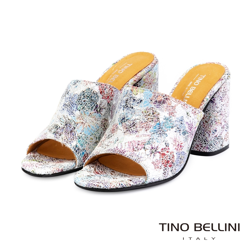 Tino Bellini義大利進口幻彩瑰麗高跟拖鞋_多彩