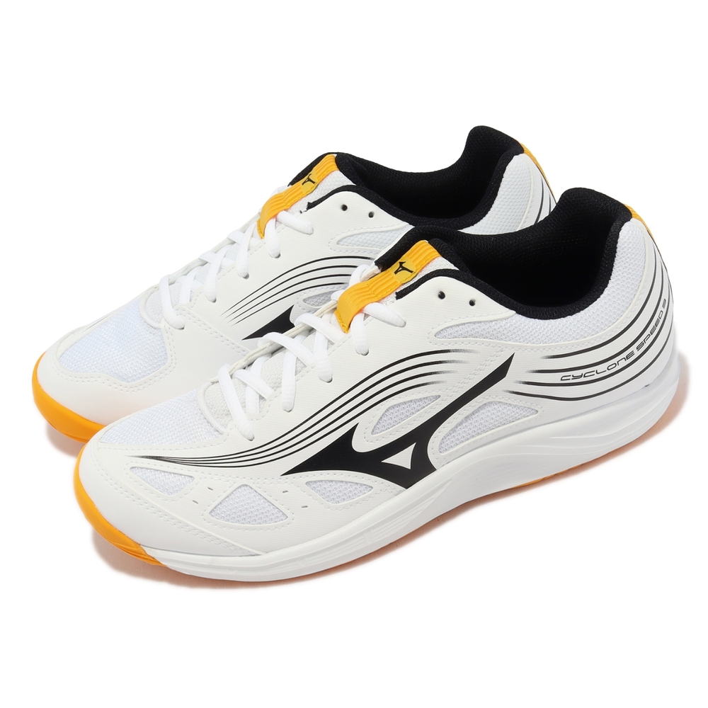 Mizuno 排球鞋 Cyclone Speed 3 白 黑 男鞋 膠底 緩震 羽桌球 室內運動鞋 美津濃 V1GA2180-13