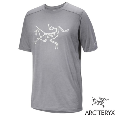 【ARCTERYX 始祖鳥】男 Ionia LOGO 美麗諾羊毛短袖圓領排汗衣.T恤.上衣_X000006796-30571 太空灰